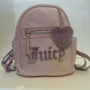 JUICY COUTURE VELVET PINK MINI BACKPACK BAG NEW WITH TAGS